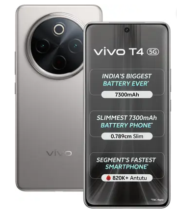 vivo T4 5G (Phantom Grey, 256 GB) (8 GB RAM)